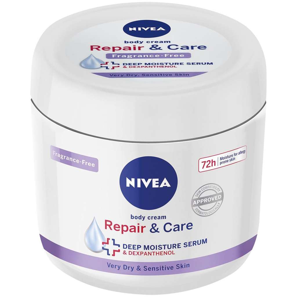 NIVEA Body Repair & Care Cream (400ml Jar), Sensitive Moisturising Cream S&S £3.14