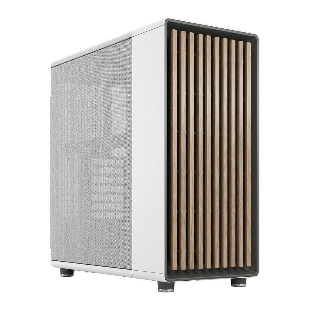 Fractal North Chalk White Mesh Mid Tower ATX PC Case - Mesh Side - Oak Front - Via App code sold by Technextday (UK Mainland)